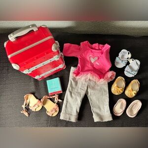 American Girl Doll Lot MOSTLY RETIRED Gracie’s Travel Case Shoes Etc
